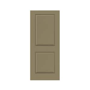 36 in. x 80 in. Olive Green Stained Composite MDF 2 Panel Interior Barn Door Slab