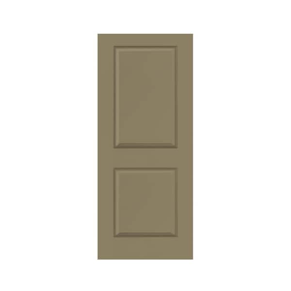 CALHOME 36 in. x 80 in. Olive Green Stained Composite MDF 2 Panel Interior Barn Door Slab
