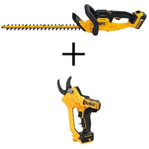 20V MAX Cordless Battery Powered Hedge Trimmer Kit & Cordless Pruner (Tool Only)
