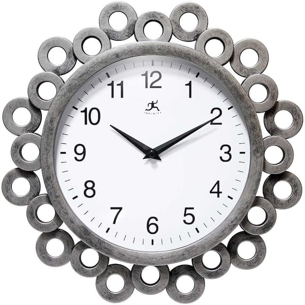Infinity Instruments Ellipse Silver Wall Clock