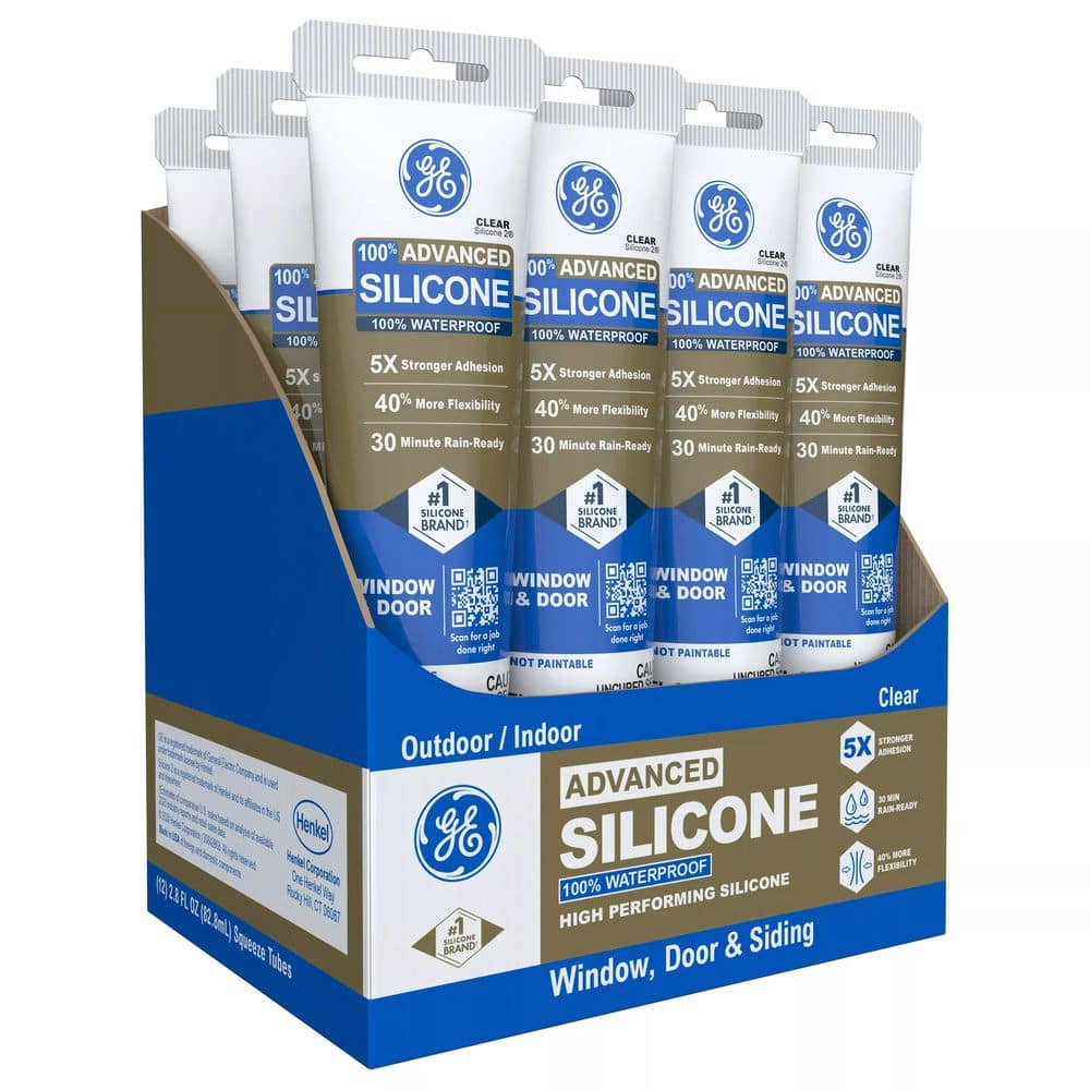 Advanced 2.8 oz. Clear Silicone 2-Window and Door Squeeze Sealant (12-Case)