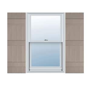 14 in. W x 63 in. H Vinyl Exterior Joined Board and Batten Shutters Pair in Clay