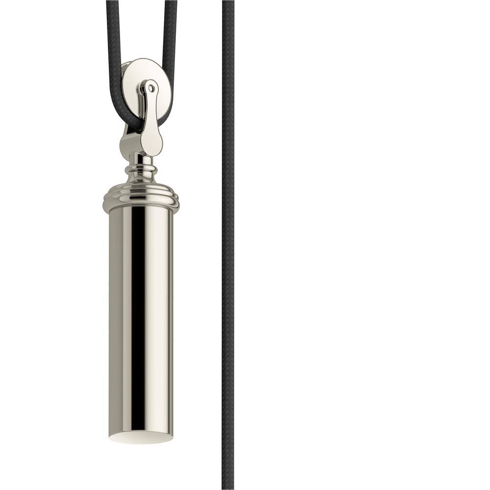Damask Polished Nickel Clear Glass Adjustable Jar Pendant