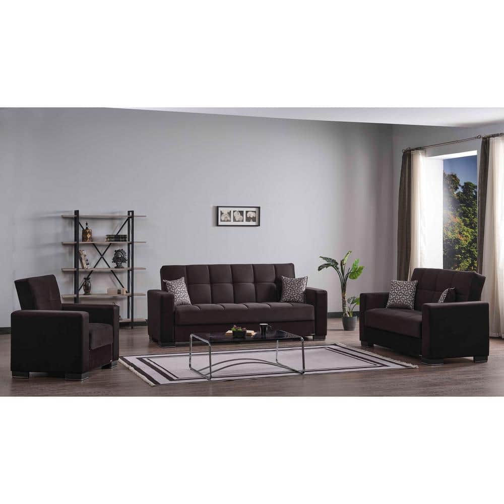 Modern Black Microfiber Accent Chair with Hidden Storage