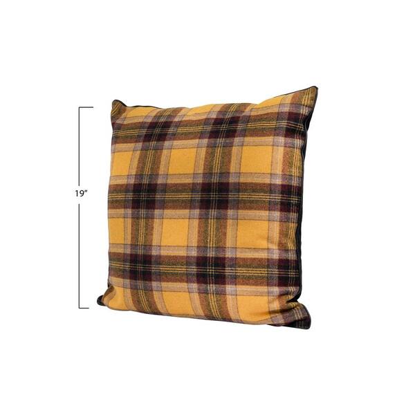 yellow plaid throw pillows
