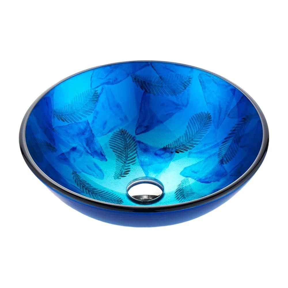 Belissima Series 17 in. L x 17 in. W  Round Bathroom Vessel Sink in Stellar