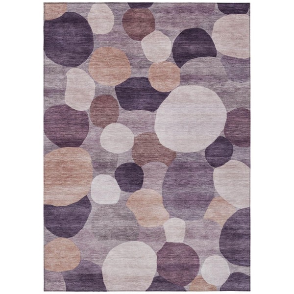 Chantille Machine Washable Indoor/Outdoor Abstract ACN2375 Plum 9 ft. x 12 ft. Area Rug