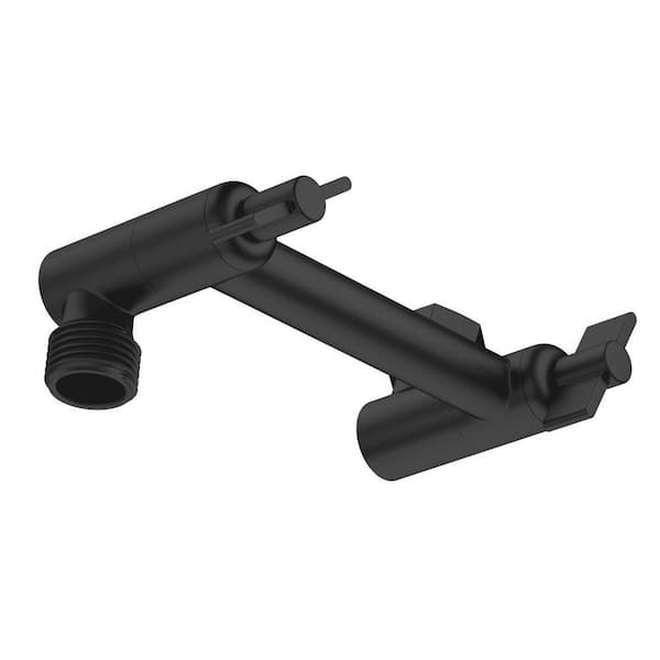 3.2 in. Stainless Steel Adjustable Rain Shower Arm in Matte Black