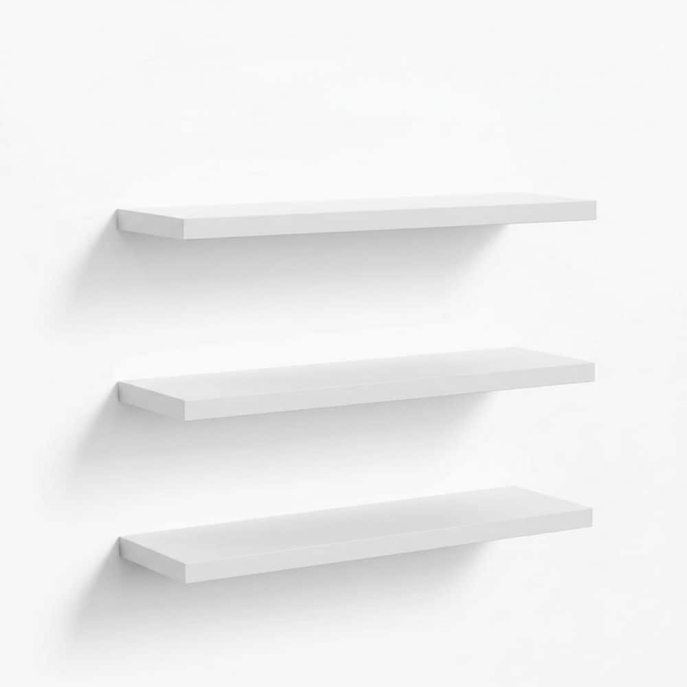 24 in. W x 6.7 in. D White Floating Shelves (Set of 3) Decorative Wall Shelf, 25 lbs. Load Capacity Each DARNV5