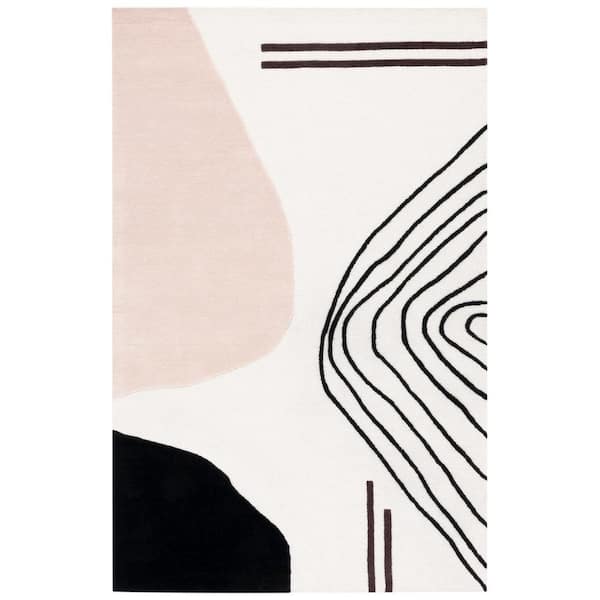 SAFAVIEH Rodeo Drive Ivory/Blush Doormat 3 ft. x 5 ft. Abstract Area Rug