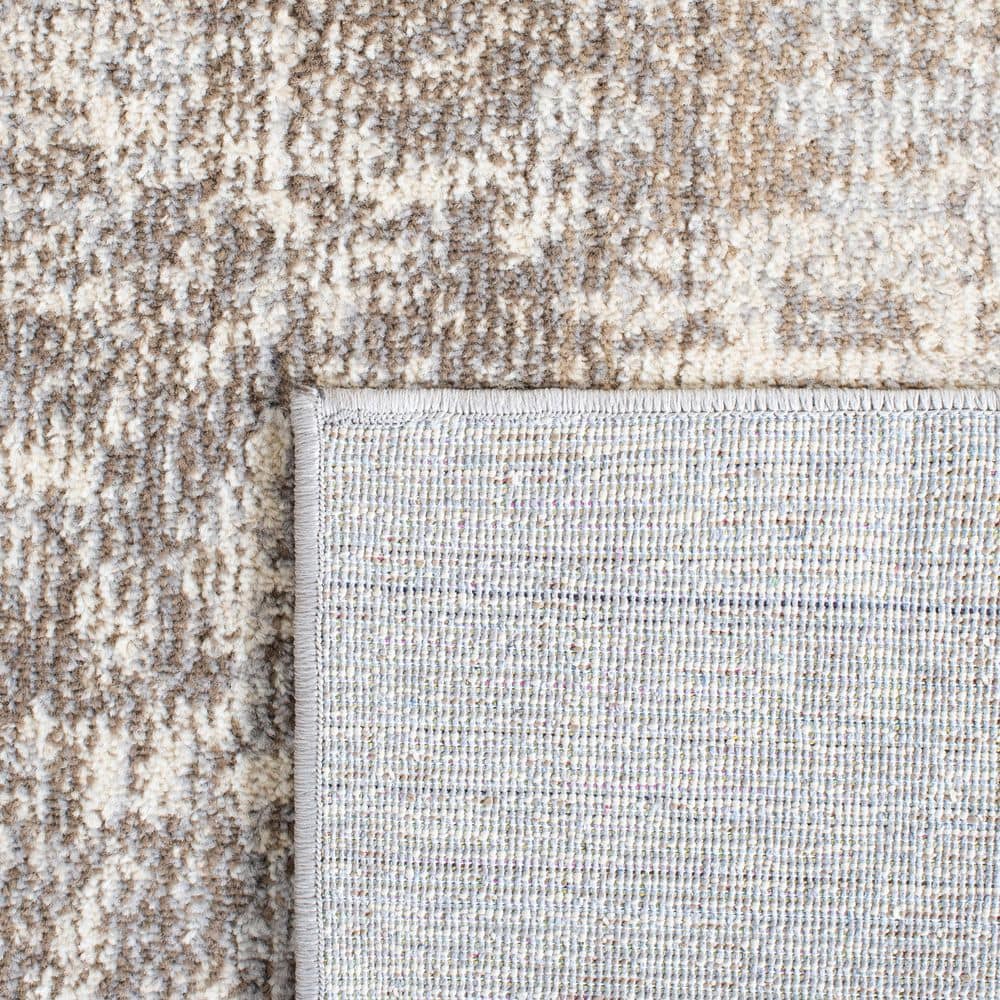 Elegant Metro Modern Gray Synthetic 5'3" x 7'6" Rectangular Rug