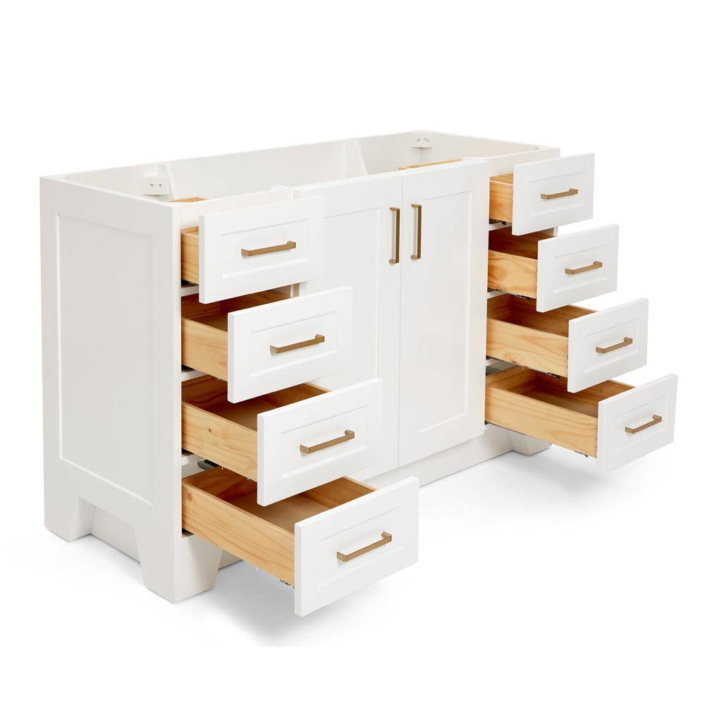 Taylor 54'' White Freestanding Single Vanity with Brass Hardware