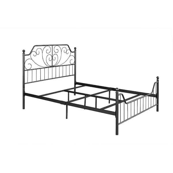 Homy Casa Queen Size Black Standard Bed Metal Bed Frame Platform Bed