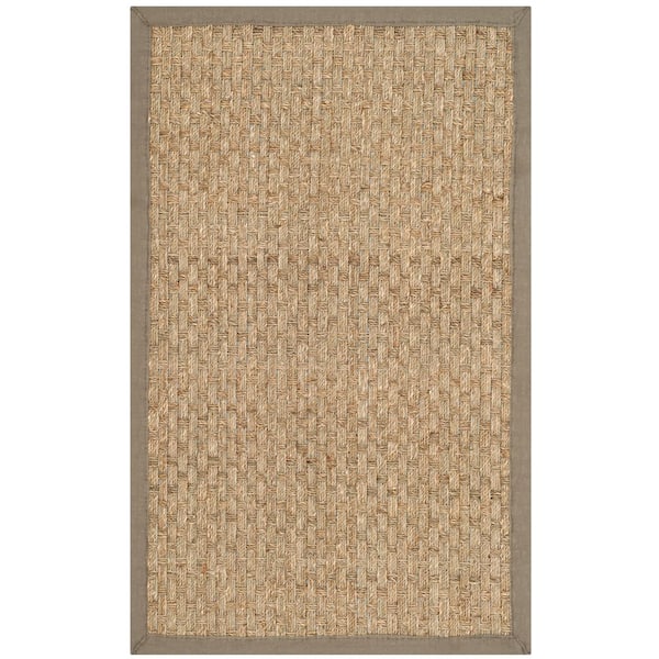 Natural Fiber Beige/Gray 3 ft. x 4 ft. Border Area Rug