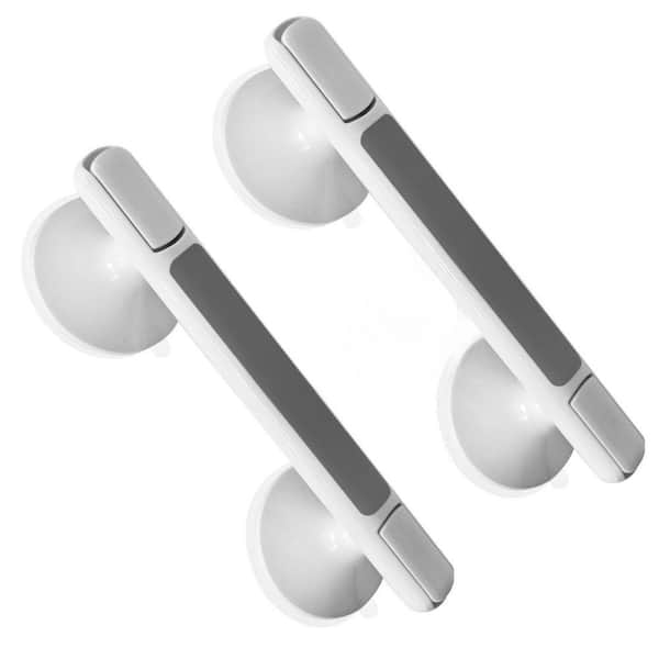 Premium 12 in. White Suction Grab Bars for Bathtubs and Showers-Heavy Duty, Removable Safety Handles, 2 Pack