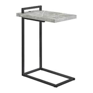 11.5 in. Gray Rectangle Metal End Table with Metal Frame