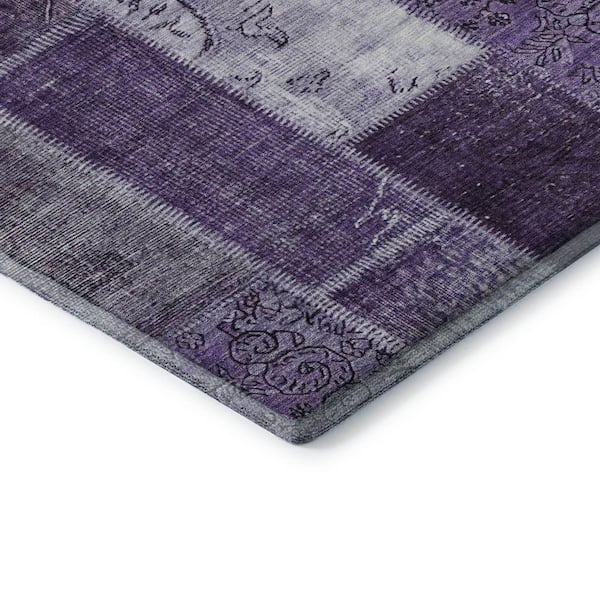 Mayfield Premium Machine Washable Indoor/Outdoor Geometric AMF631 Purple 3 ft. x 5 ft. Area Rug