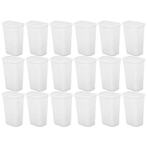11.3 Gal. White Lift Top Lid Kitchen Wastebasket Plastic Household Trash Can (18-Pack)