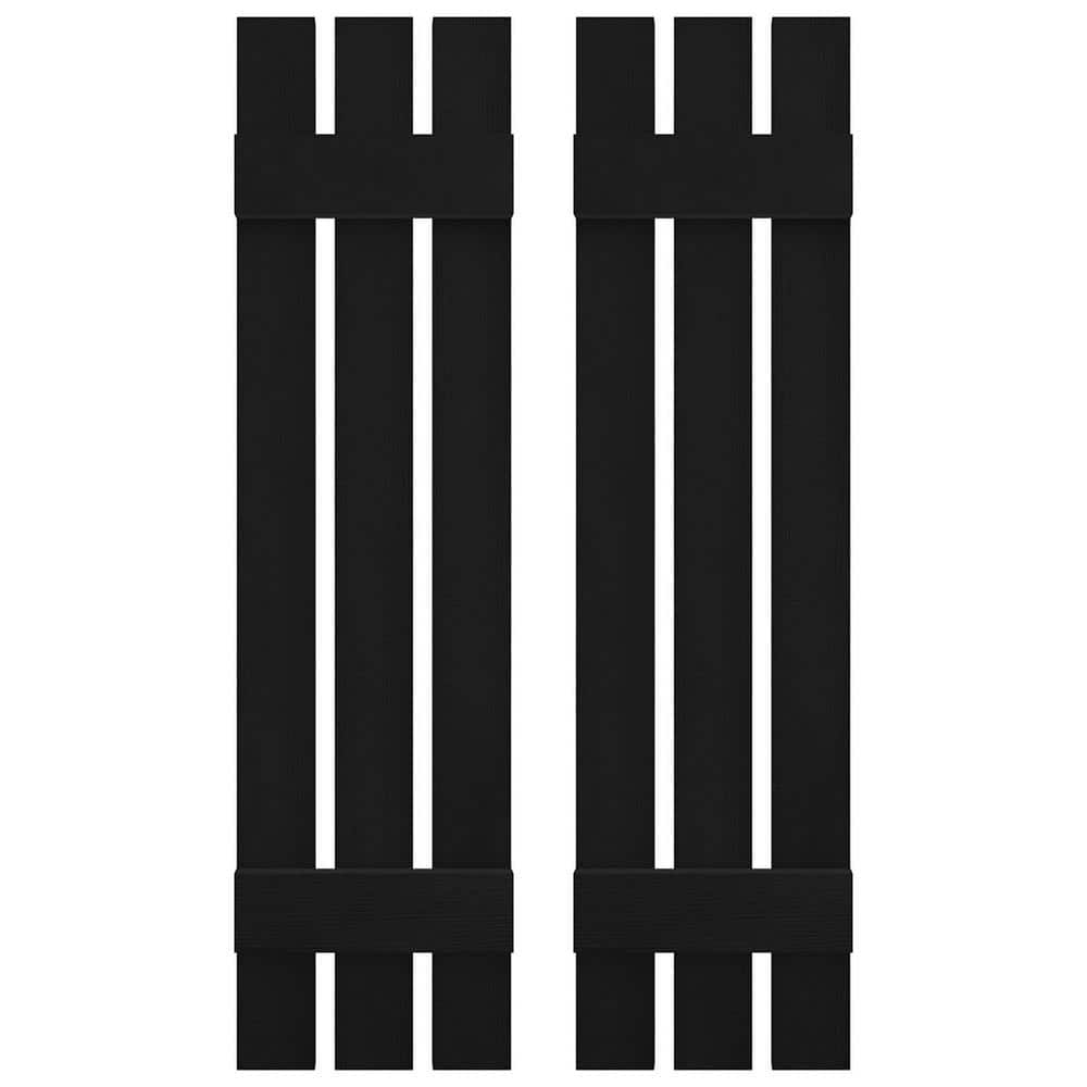 12 in. W x 51 in. H Vinyl Exterior Spaced Board and Batten Shutters Pair in Black price history on PriceWatchPro