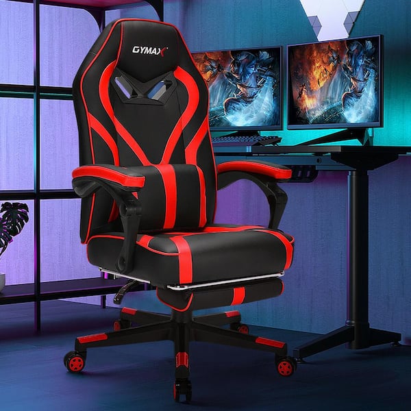 Office Gaming Chair Massage Racing Recliner Ergonomic Bucket Seat Computer Desk 