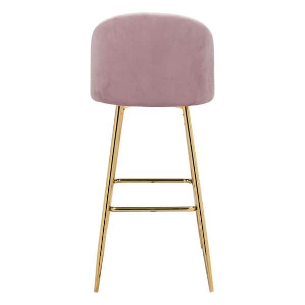 ZUO Cozy Bar Chair Pink 101559 The Home Depot