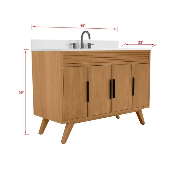 Avanity 49-in White Quartz Bathroom Vanity Top Avanity 49-in White Quartz Bathroom Vanity Top