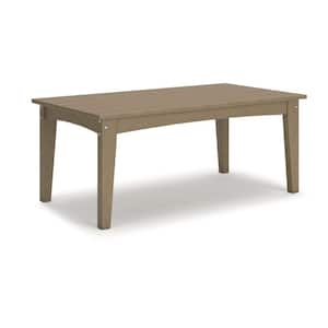 18.13 in. Brown Rectangular Metal Outdoor Coffee Table