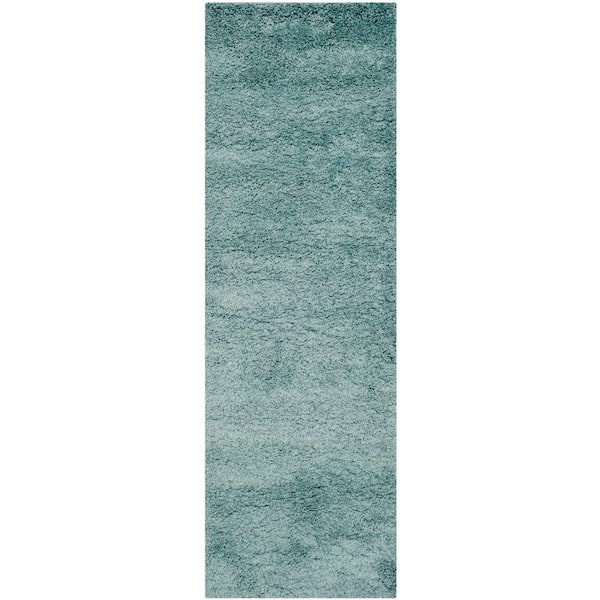 SAFAVIEH California Shag Light Blue 2 ft. x 5 ft. Solid Runner Rug