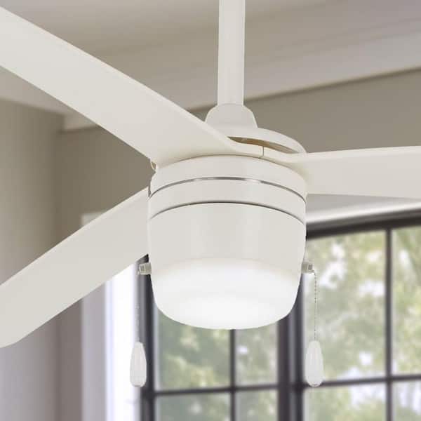 Vital 44 in. Integrated LED Indoor Flat White Ceiling Fan with Light