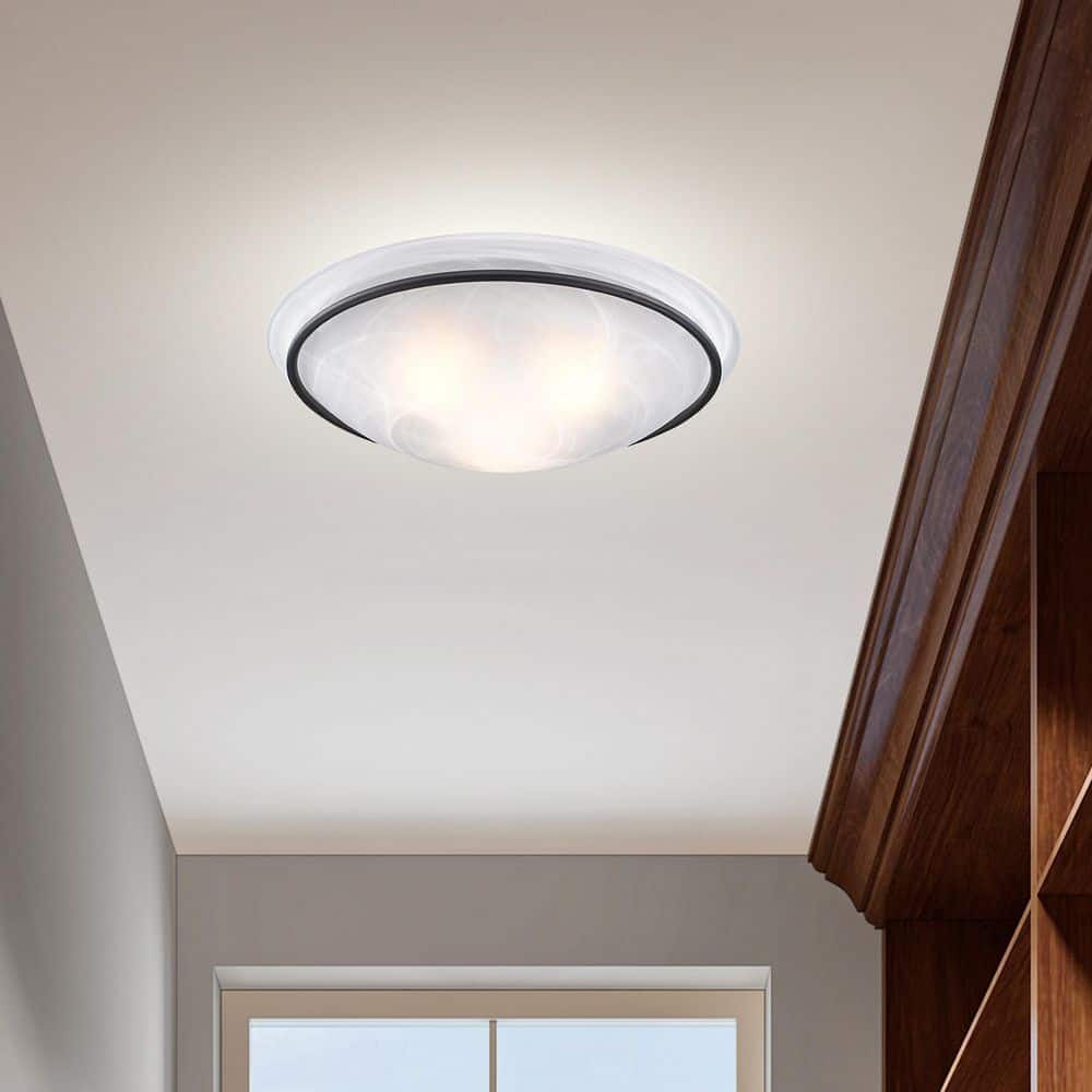 Newburgh Bronze 3-Light Semi-Flush Mount with Alabaster Glass