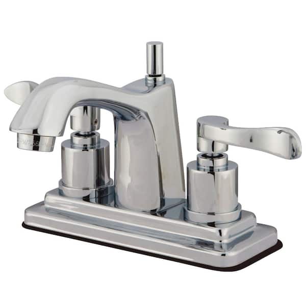 Kingston Brass Modern 4 in. Centerset Double Handle Bathroom Faucet in Chrome