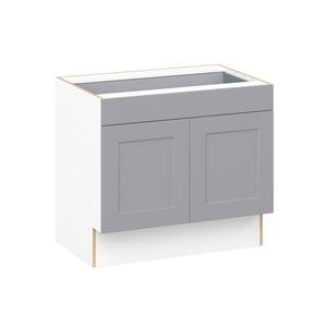 Roseland 36 in W x 24 in D x 32.5 in. H Assembled Shaker Accessible ADA Base Kitchen Cabinet in Slate Gray with Drawer