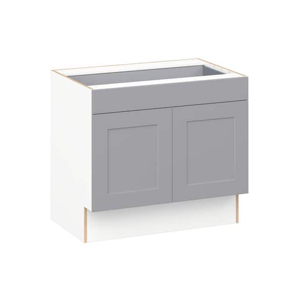 Roseland 36 in W x 24 in D x 32.5 in. H Assembled Shaker Accessible ADA Base Kitchen Cabinet in Slate Gray with Drawer