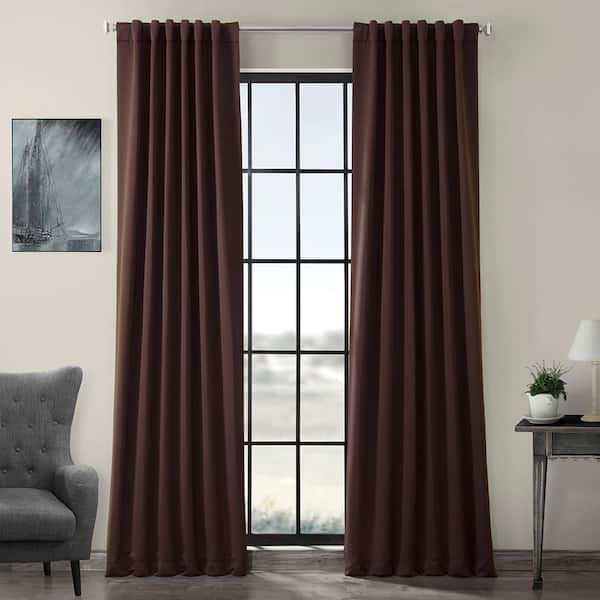 Exclusive Fabrics & Furnishings Semi-Opaque Java Brown Blackout Curtain - 50 in. W x 96 in. L (1 Panel)