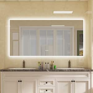 72 in. W x 36 in. H Large Rectangular Frameless Anti-Fog Wall Mounted Bathroom Vanity Mirror