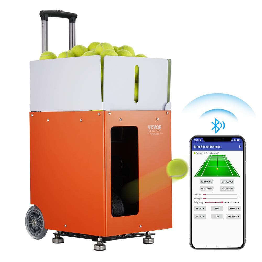 VEVOR Tennis Ball Machine Automatic Portable Ball, 17.52 in. Launcher Training Practice 100