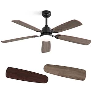 52 in. Integrated LED Indoor/Outdoor Matte Black Ceiling Fan with Light Kit and Remote Control