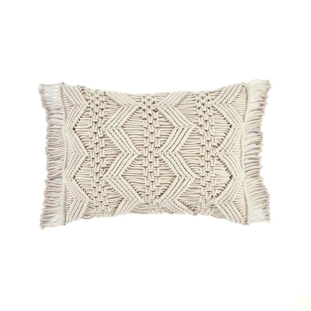 Macrame Throw Pillow Cover 18 Boho Pillow Cover Macrame Cushion Cover Rustic  Farmhouse Pillows for Living Room Couch or Bed Bedroom 