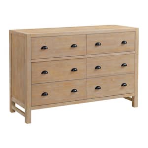 Arden 6-Drawer Wood Double Dresser in Light Driftwood (56 in. W x 18 in. D x 36 in. H