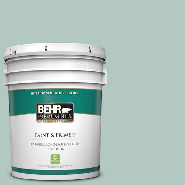 BEHR PREMIUM PLUS 5 gal. #S430-2 Fresh Tone Semi-Gloss Enamel Low Odor Interior Paint & Primer