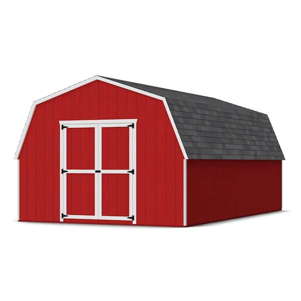 Value Gambrel 12 ft. x 20 ft. Outdoor Wood Storage Shed Precut Kit with 4 ft. Sidewalls and Floor (240 sq. ft.)