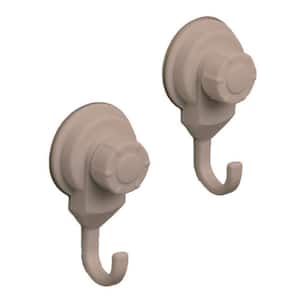 Taupe Bath, Kitchen, Home Strong Hold Suction Hooks (Set of 2)