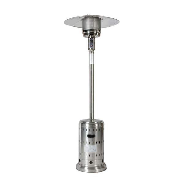 48000 BTU Outdoor Propane Patio Heater Stainless Steel Burner Triple Protection System with Wheels and Cover