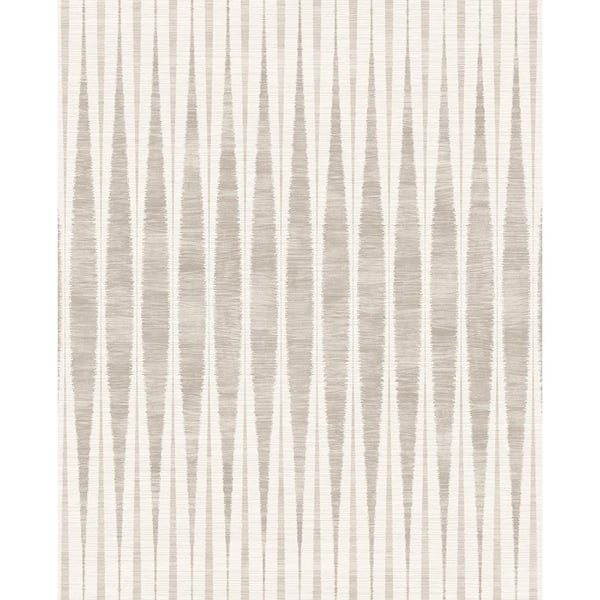GALEY ALIX 17.08 sq. ft. Stoneware the Charlye Ikat Vinyl Peel and Stick Wallpaper Roll
