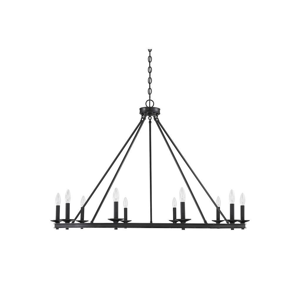 Middleton Matte Black 10-Light Metal Chandelier