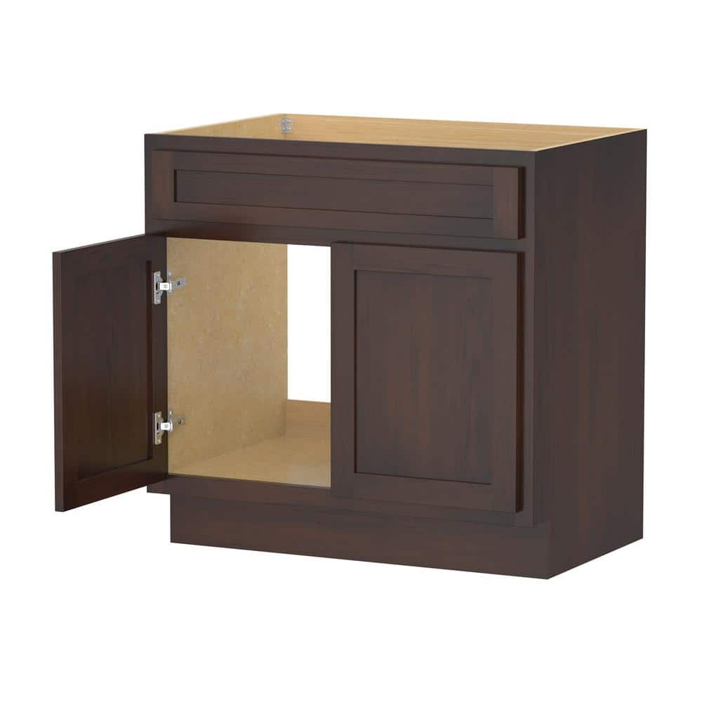 White Shaker Style 36" Engineered Wood Vanity Cabinet