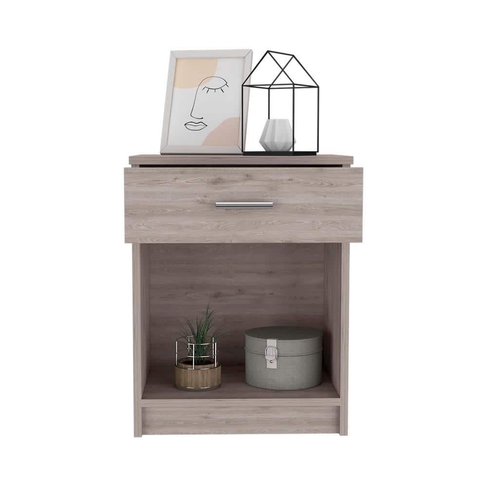 Jaen Light Gray 1 Drawer 18 in. W Nightstand