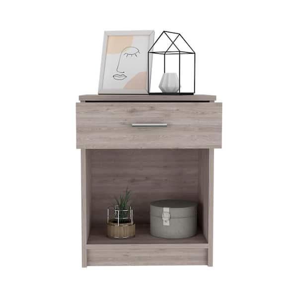 BOAHAUS Jaen Light Gray 1 Drawer 18 in. W Nightstand