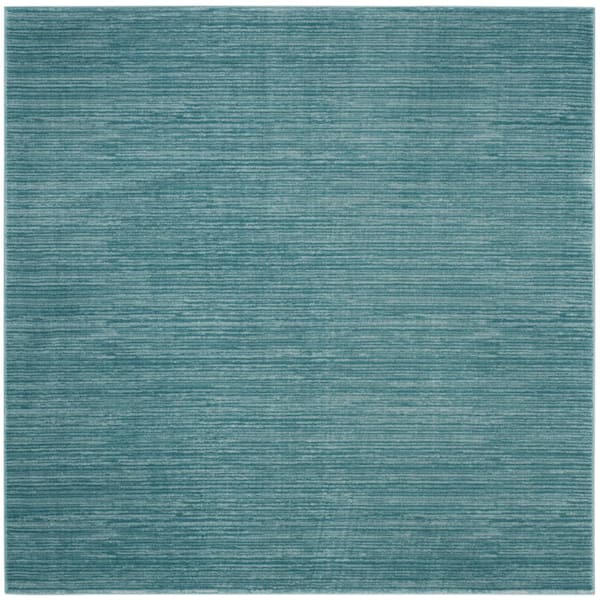 Vision Aqua 9 ft. x 9 ft. Solid Marle Square Area Rug