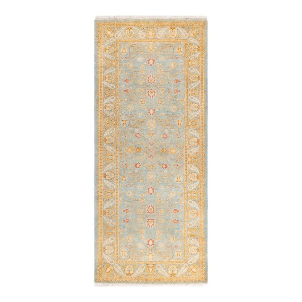 Solo Rugs Mogul One-of-a-Kind Traditional Light Blue 2 ft. 8 in. x 6 ft. 4 in. Oriental Area Rug
